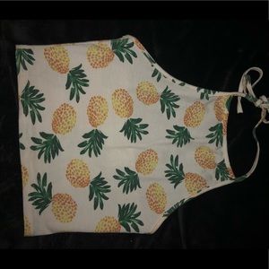 pineapple print crop top
